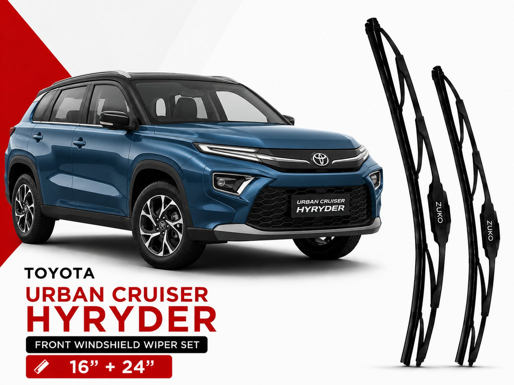 Zuko India Urban Cruiser Hyryder TOYOTA (2015-2026) Compatible Wiper Blades | Conventional, Hybrid & Frameless