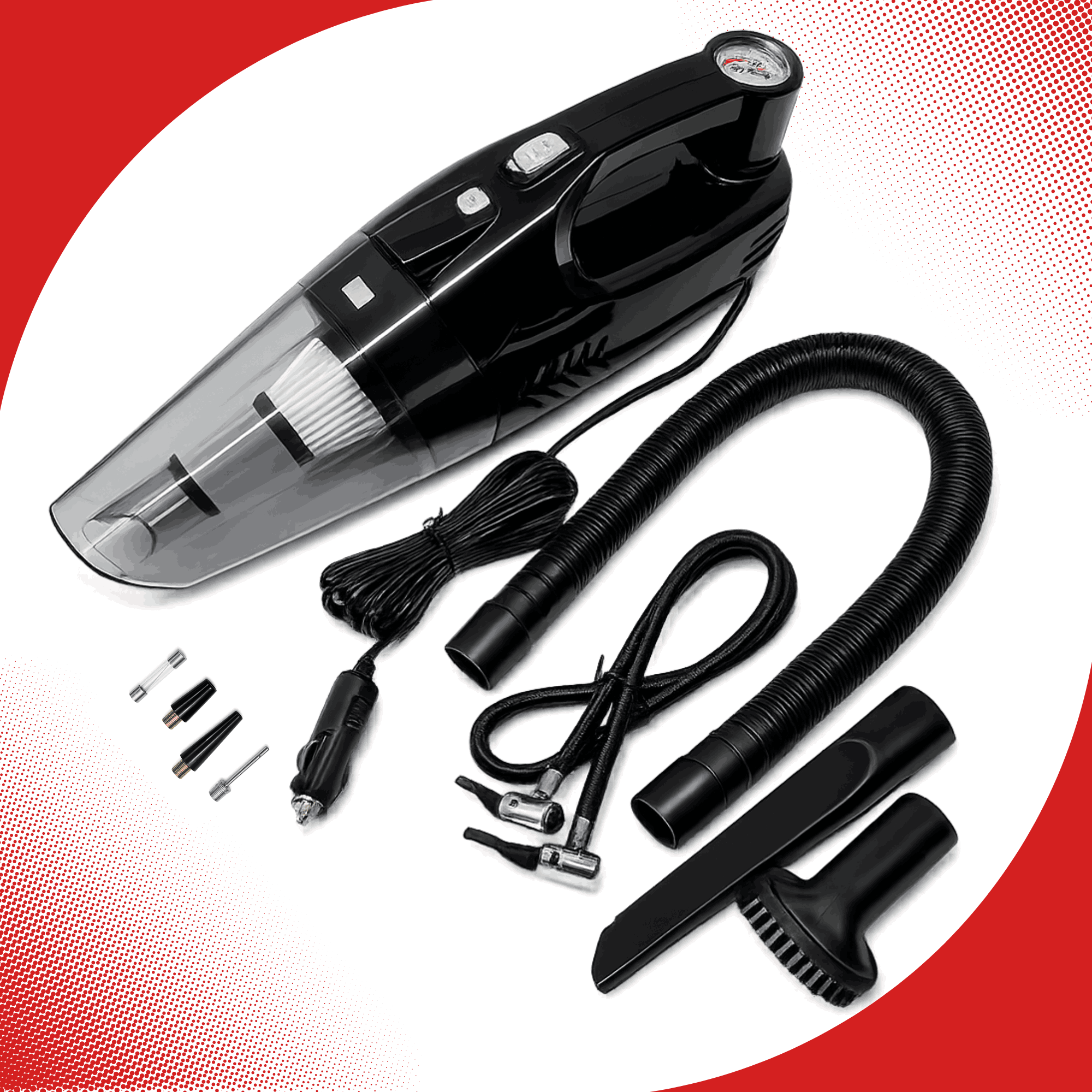 Zuko India Vacuum Cleaner + Tyre Inflator + Torch 3 in 1 ZV-5500
