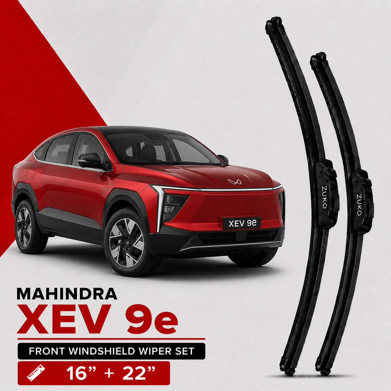 Zuko India XEV 9e MAHINDRA (2015-2026) Compatible Wiper Blades | Conventional, Hybrid & Frameless