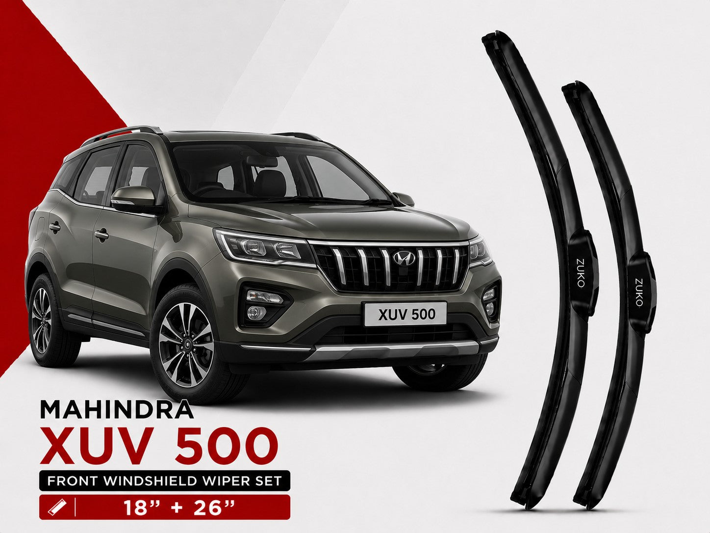 Zuko India Xuv 500 MAHINDRA (2011-2021) Compatible Wiper Blades | Conventional, Hybrid & Frameless