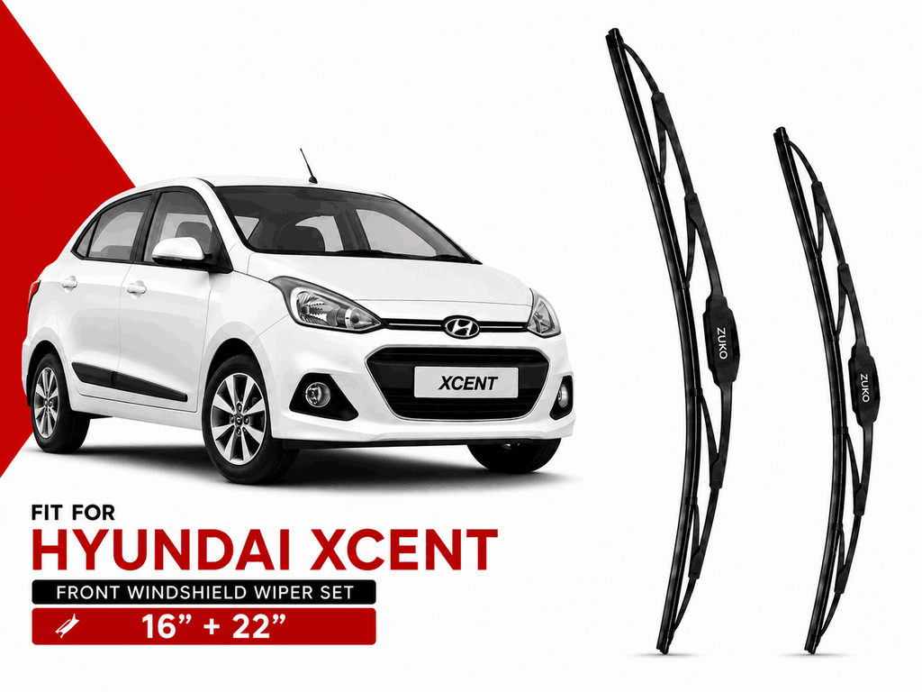 Zuko India Xcent HYUNDAI (2014-2020) Compatible Wiper Blades | Conventional, Hybrid & Frameless