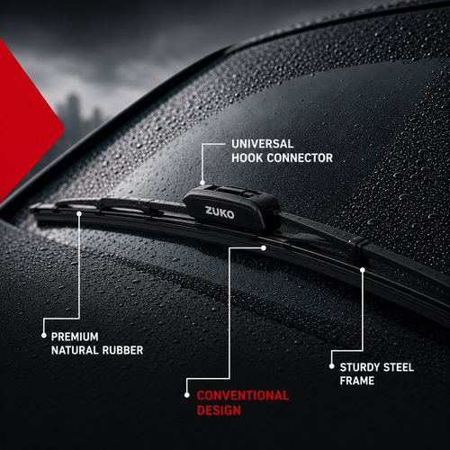Zuko India Alcazar HYUNDAI Wiper Blades | Conventional, Hybrid & Frameless