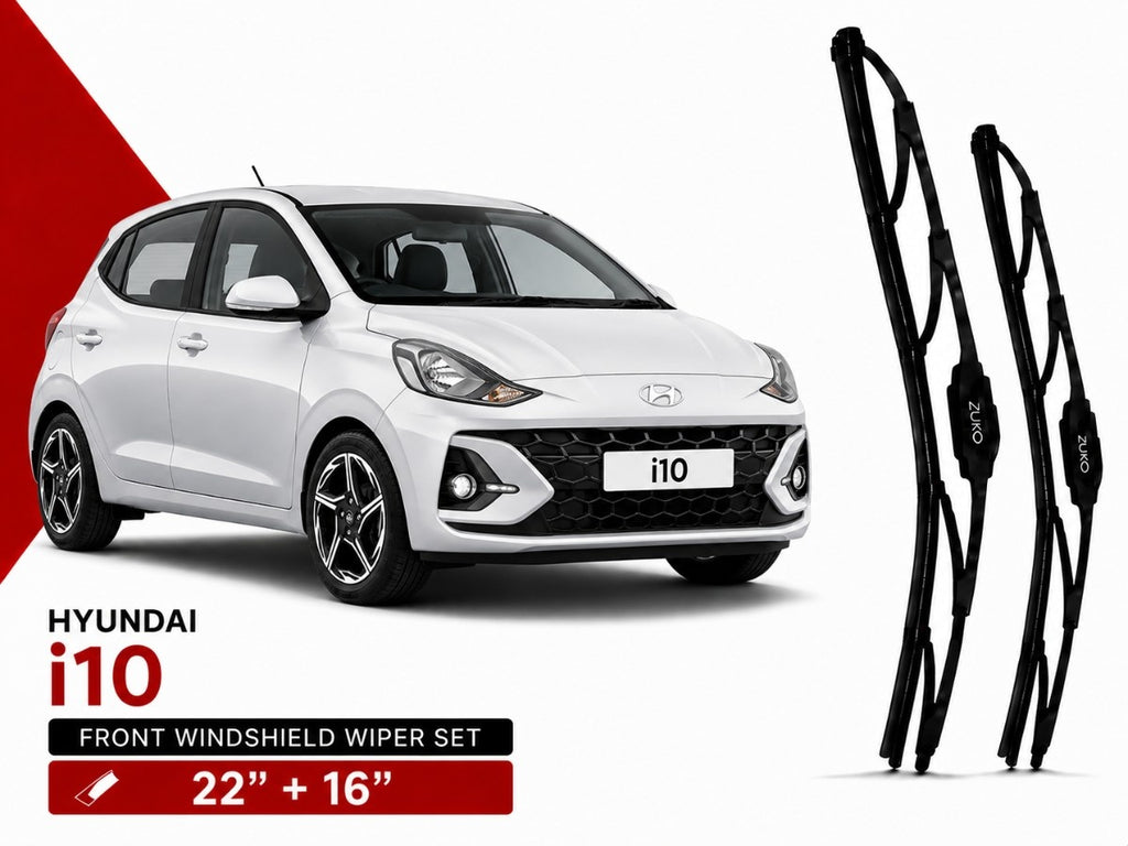 Zuko India i10 HYUNDAI (2015-2026) Compatible Wiper Blades | Conventional, Hybrid & Frameless